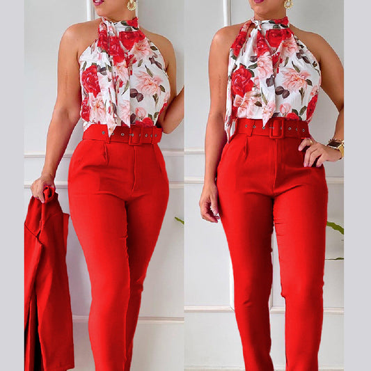 Women's Floral Vest Suit